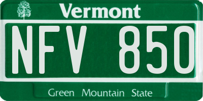 VT license plate NFV850