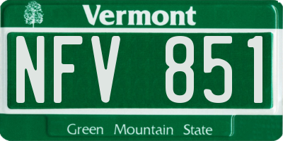 VT license plate NFV851