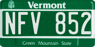VT license plate NFV852