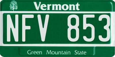 VT license plate NFV853