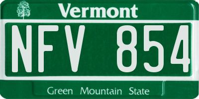 VT license plate NFV854