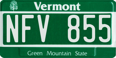 VT license plate NFV855