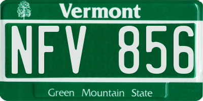 VT license plate NFV856