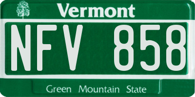 VT license plate NFV858