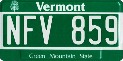 VT license plate NFV859