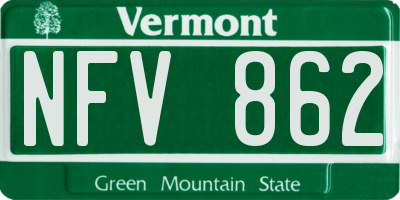 VT license plate NFV862