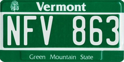 VT license plate NFV863
