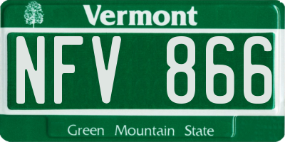 VT license plate NFV866