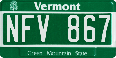 VT license plate NFV867