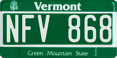 VT license plate NFV868