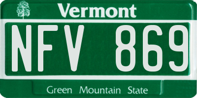VT license plate NFV869