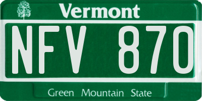 VT license plate NFV870