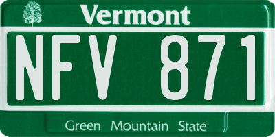 VT license plate NFV871