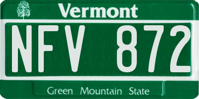 VT license plate NFV872