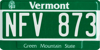 VT license plate NFV873