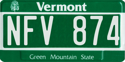 VT license plate NFV874