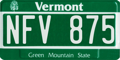 VT license plate NFV875