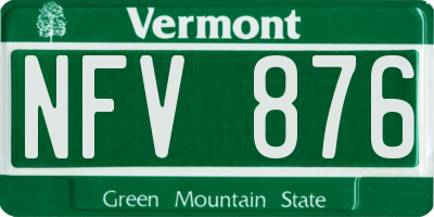 VT license plate NFV876