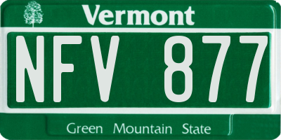 VT license plate NFV877