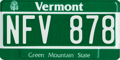 VT license plate NFV878