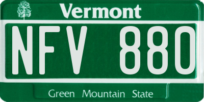 VT license plate NFV880