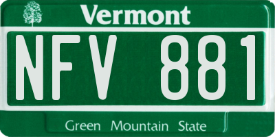 VT license plate NFV881