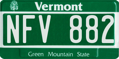 VT license plate NFV882