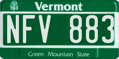 VT license plate NFV883