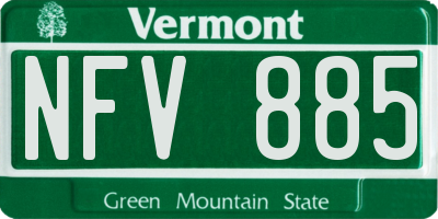 VT license plate NFV885