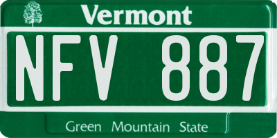 VT license plate NFV887
