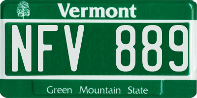 VT license plate NFV889