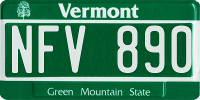 VT license plate NFV890