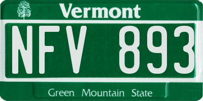 VT license plate NFV893