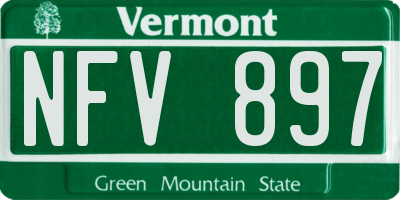 VT license plate NFV897