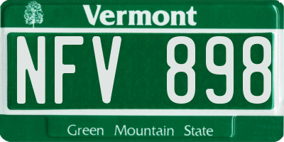 VT license plate NFV898