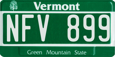VT license plate NFV899