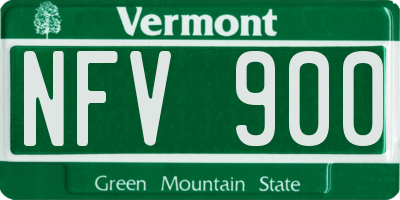 VT license plate NFV900