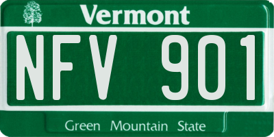 VT license plate NFV901