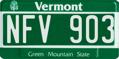 VT license plate NFV903