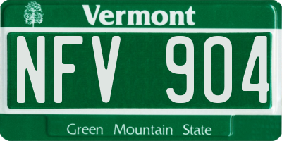 VT license plate NFV904