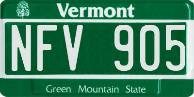 VT license plate NFV905