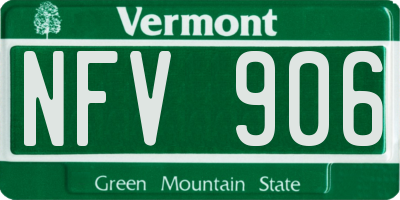 VT license plate NFV906