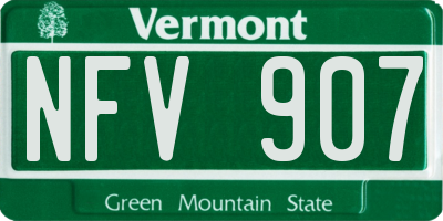 VT license plate NFV907