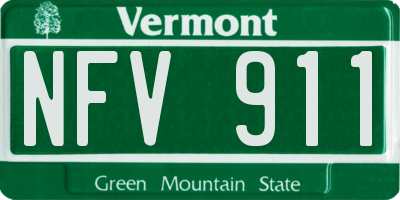 VT license plate NFV911