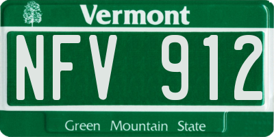 VT license plate NFV912