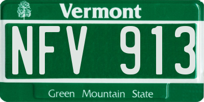 VT license plate NFV913