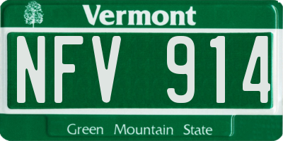 VT license plate NFV914