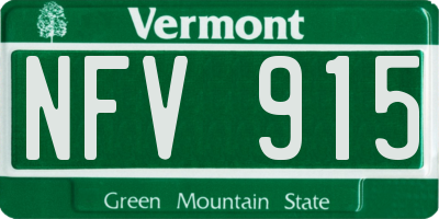 VT license plate NFV915