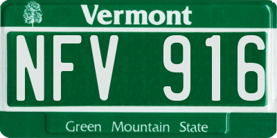 VT license plate NFV916