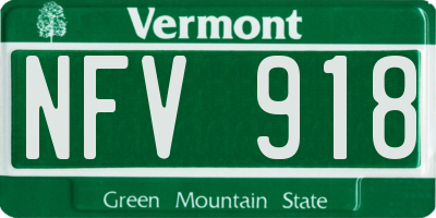VT license plate NFV918